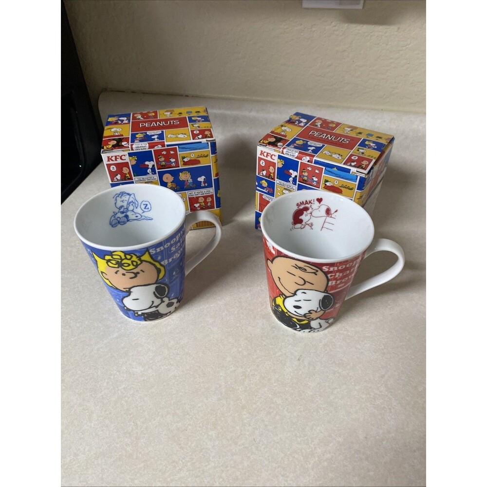 Lot Of 2 Peanuts Mug Collection KFC Japan